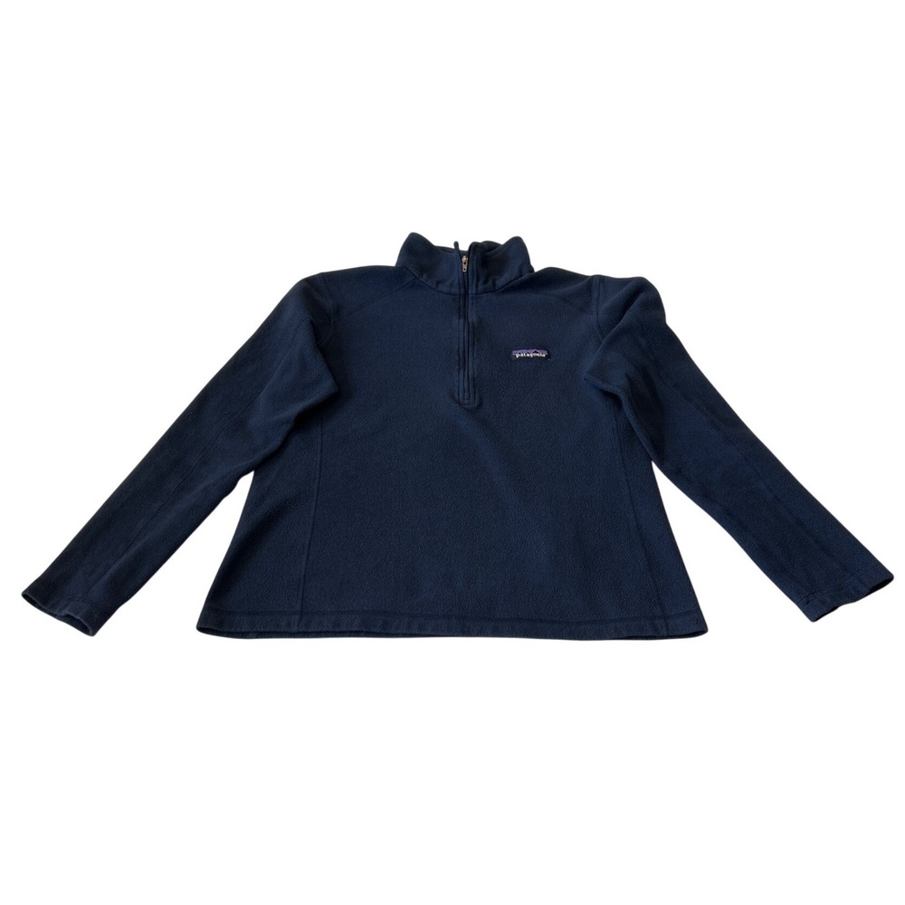 Patagonia Micro D Quarter-Zip Fleece Pullover Navy Blue S Outdoor Preppy